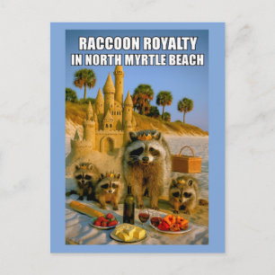 Roliga tvättbjörns-royalty i North Myrtle Beach Vykort