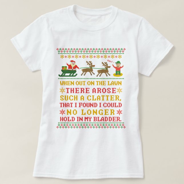 Roliga Twas natten för julhelgdagskämt Tee (Design framsida)
