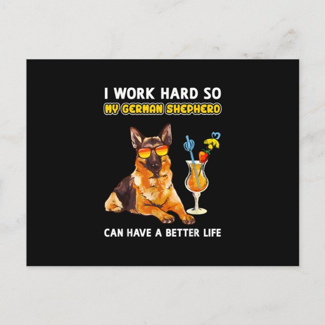 roliga tyska herdepresenter tyska herde älskare inbjudan vykort (Framsida)