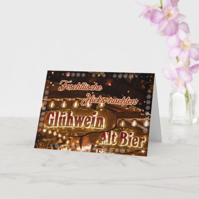 Roliga tyska julmarknads hälsningar kort (Orkide)