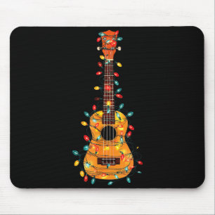 Roliga Ukulele Jul Grafik Ljus Älskare Spelar Musmatta