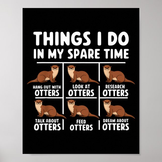Roliga Uttrar Saker Fritid Ocean Poster (Framsidan)