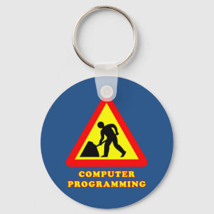 Roliga vägmärken för dataprogrammering nyckelring