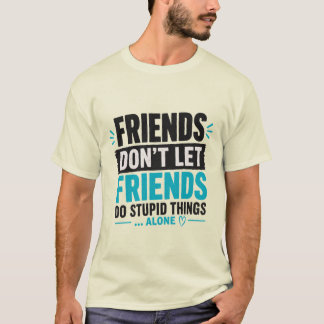 Roliga Vänner Citat Typografi T-Shirt