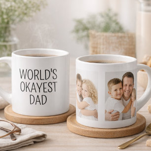 Roliga Världar Okejaste Pappa Minimalistisk Fotoko Espressomugg