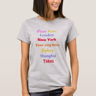 Roliga världsstäder och min stad reser t shirt