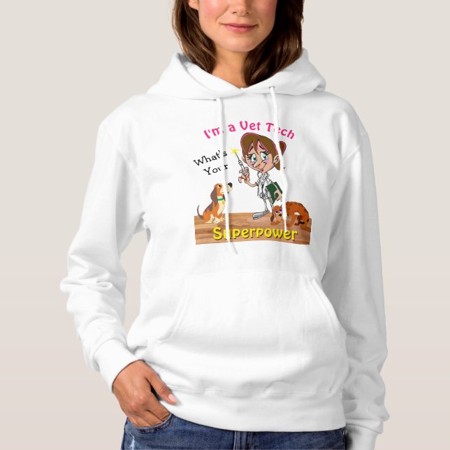Roliga VetTechHoodies för henne, skräddarsy det Tröja (Framsida)