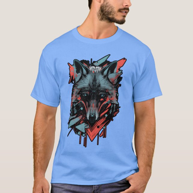 Roliga vilda skogsdjur vilda djur vargflock t shirt (Framsida)