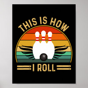 Roliga Vintage Bowlingtröjor För Kvinnor Mäns Bowl Poster