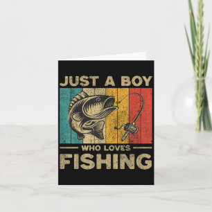 Roliga Vintage Fiskesnurr Pojkar Fiskare B Fi-tröj Kort