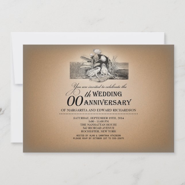 roliga vintage typografiska årsdagsinbjudningar inbjudningar (Framsida)