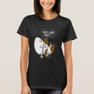 Roliga vuxna skämt Vem kom först Hönan eller  T Shirt