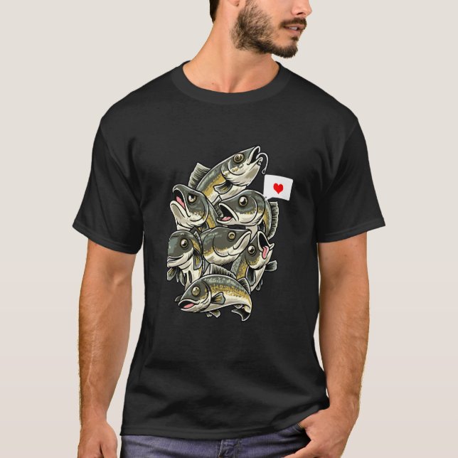 Roliga Walleye Fiskar T Shirt (Framsida)