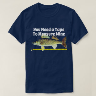 Roliga Walleye Pike och måttband Tee Shirt