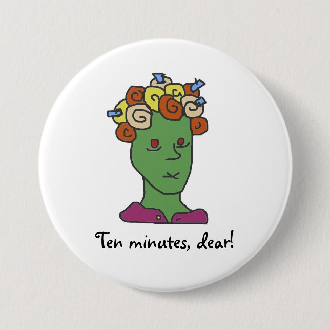 Roliga WEIRDOS sömnig tecknaden Knapp (Framsida)