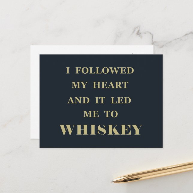 Roliga whiskey-citat roliga alkohol-citat presente vykort (Fram/Back In Situ)