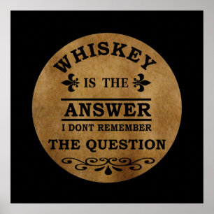 roliga whiskey-citat vintage poster