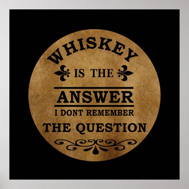 roliga whiskey-citat vintage poster (Framsidan)