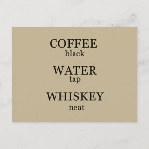 Roliga whisky-citat humor whiskey-ord vykort