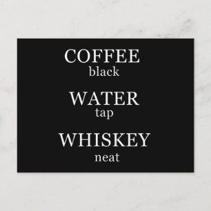 Roliga whisky-citat humor whiskey-ord vykort
