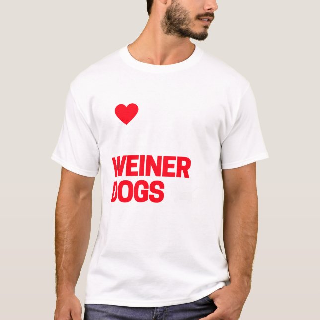 Roliga Wiener Hund Presentidéer T Shirt (Framsida)