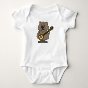 Roliga Wombat som leker Banjotecknaden T Shirt