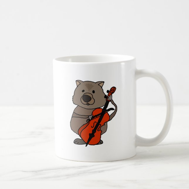 Roliga Wombat som leker violoncelltecknaden Kaffemugg (Höger)