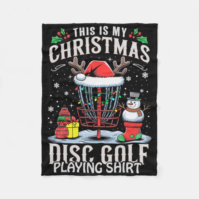 Roliga Xmas-ljus Detta Är Min Jul Disc Golf P Fleecefilt (Framsidan)