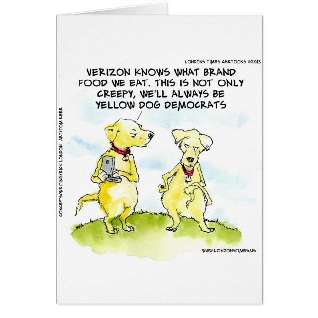 Roliga Yellow Dog-demokrater Hälsningskort (Framsidan)