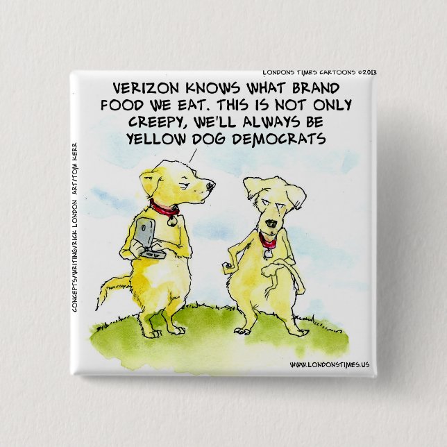Roliga Yellow Dog-demokrater Knapp (Framsida)