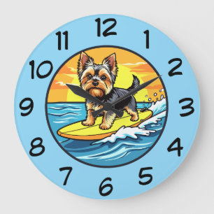 Roliga Yorkshire Terrier Hund Temaväggur Stor Klocka