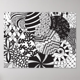 Roliga Zendoodle cirklar mönster Poster