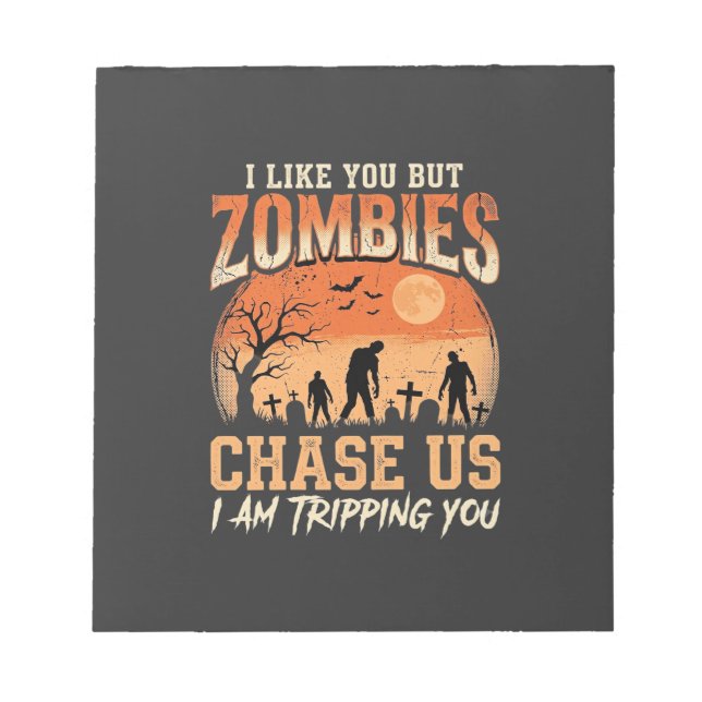 Roliga zombies Halloween jagar oss design Anteckningsblock (Framsida)