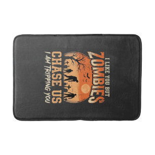 Roliga zombies Halloween jagar oss design Badrumsmatta
