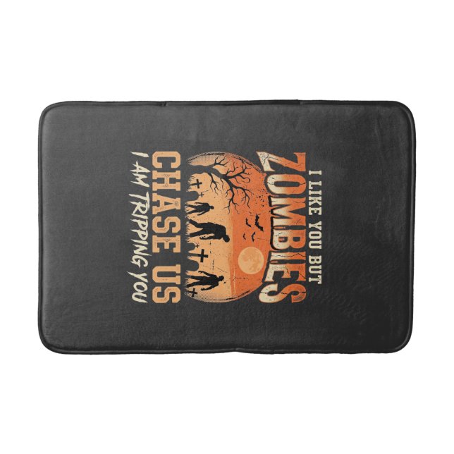 Roliga zombies Halloween jagar oss design Badrumsmatta (Framsidan)