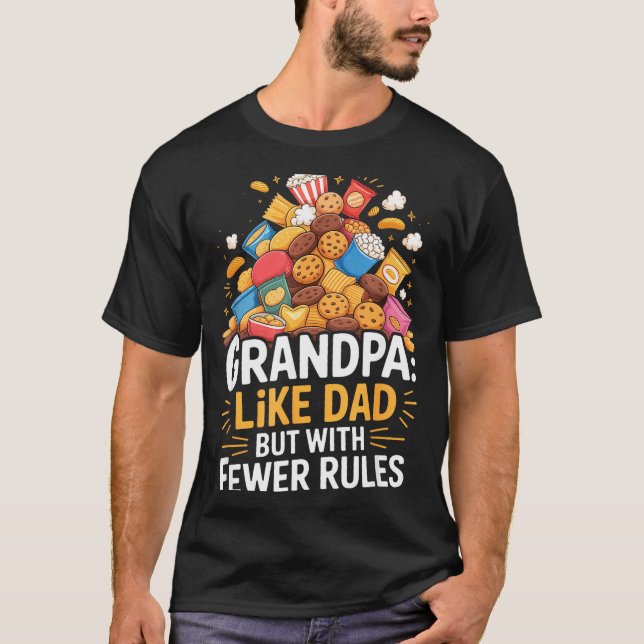 Roligare Farfar Med Färre Regler  T Shirt (Framsida)