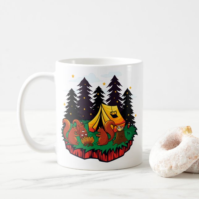 Roligare med denna campinghörda kaffemugg (Med munk)