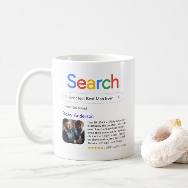 Roligaste Bröllopsvittnet Någonsin Sök Med Foto Kaffemugg (Med munk)