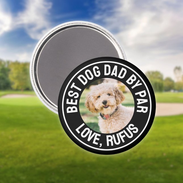 Roligaste hundpappa enligt Par Foto Magnet (Fun Best Dog Dad By Par Photo Magnet)