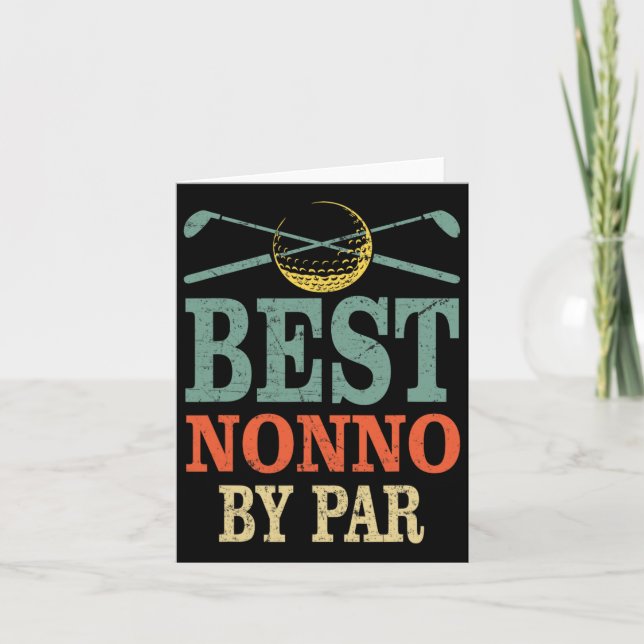 Roligaste Nonno av Par Fars dag golfpresent far Kort (Framsida)