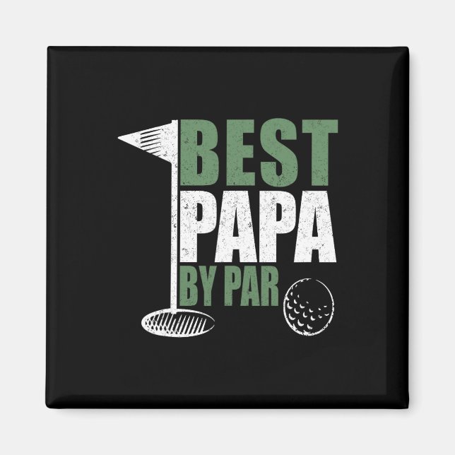 Roligaste Pappa Född Av Par Fars Dag Golf Pappa Fa Magnet (Framsidan)