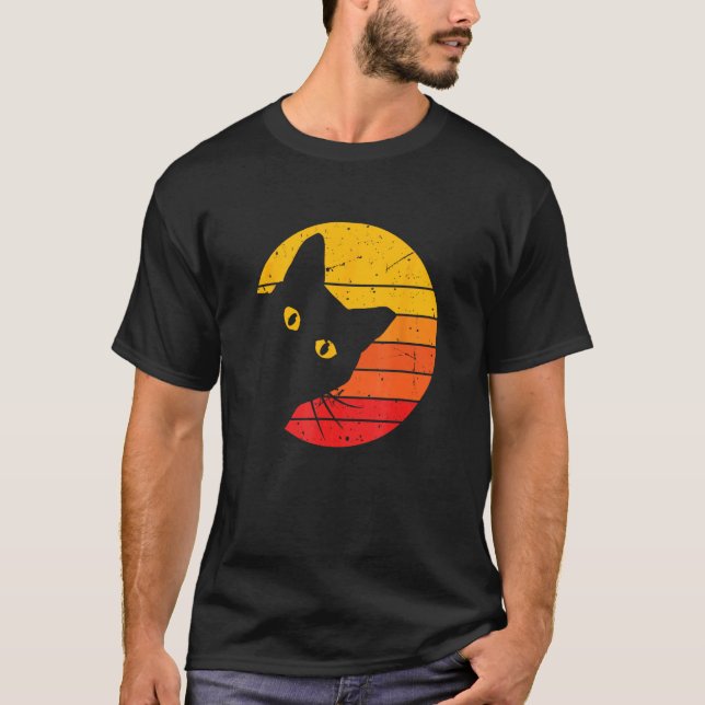 Roligaste Retro Katt T Shirt (Framsida)