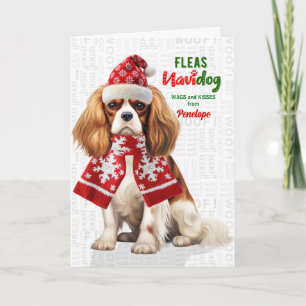 Rolige Loppisen Navidog för Kung Charles med Namn Helgkort
