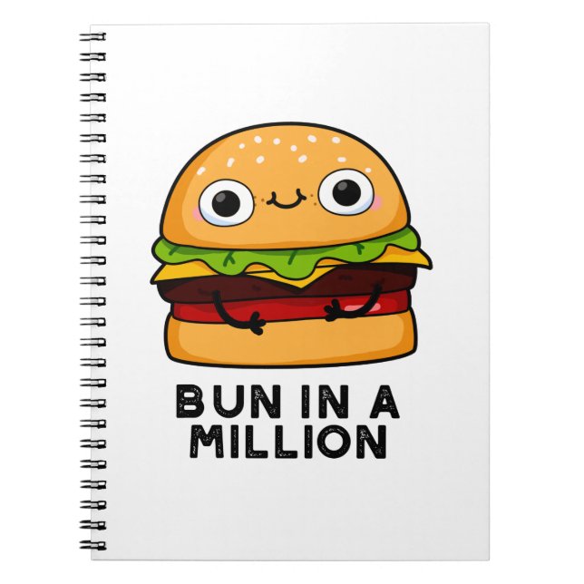 Rolighet Burger Pun Med Bröd I En Miljon Anteckningsbok (Framsidan)
