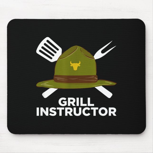 Roliginstruktör rolig BBQ pitmaster grillande papp Musmatta (Framsidan)
