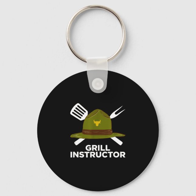 Roliginstruktör rolig bbq pitmaster grillande papp nyckelring (Framsida)