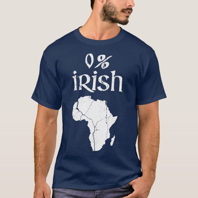 Roligt 0 Procent Irish African Apparel St Patricks T Shirt (Framsida)