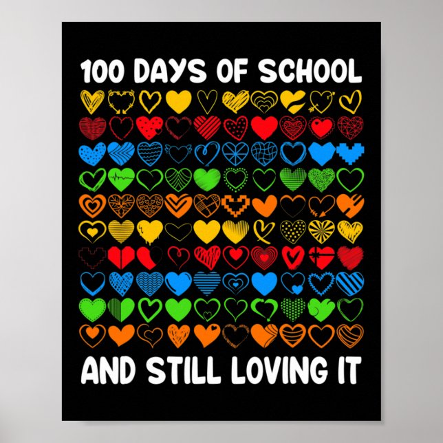 Roligt 100 dagar i skolan och fortfarande övernatt poster (Framsidan)