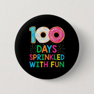 Roligt 100 dagar Sprinkled med Roligt Donut School Knapp