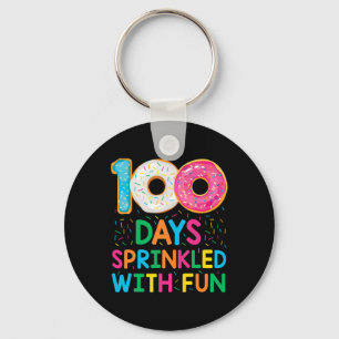 Roligt 100 dagar Sprinkled med Roligt Donut School Nyckelring